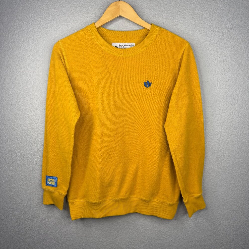 Dutch Bros Yellow Crewneck Terrycloth Sweatshirt